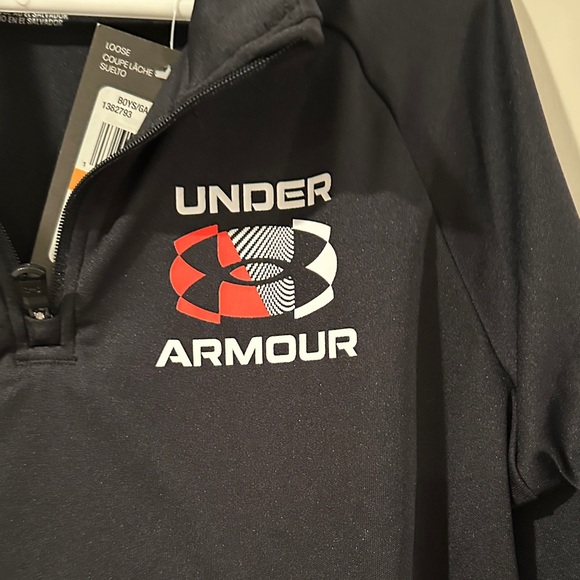 Under Armour‎ Youth Small Black Velocity Tech 1/4 Zip Pullover Top - Picture 3 of 5